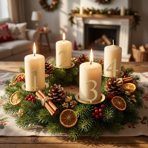 Kerzenring Stabkerzen Zahlen Set für Adventskranz 3cm 4St | Floristik24.de