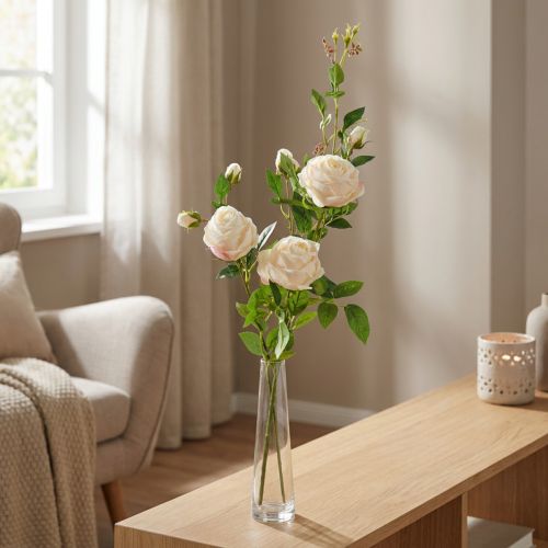 Rosenzweig Crème/Rosè 100cm | Floristik24.de