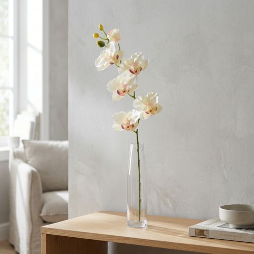 Orchidee Phalaenopsis künstlich 6 Blüten Creme Rosa 70cm | Floristik24.de