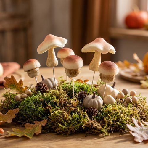 Deko Pilze zum Stecken Braun 16 St, 3,5/5,5cm Herbstdeko