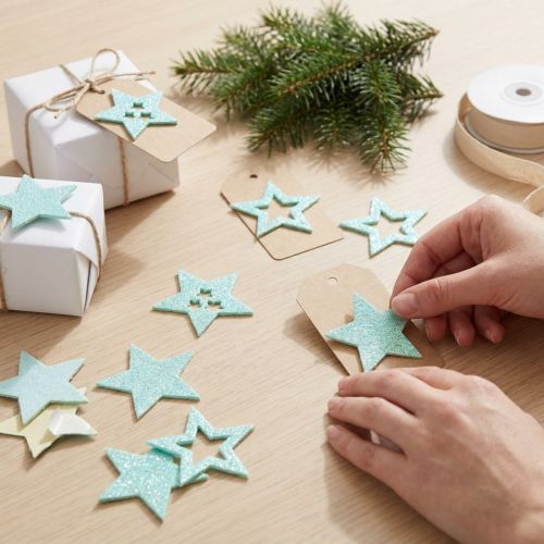 Deko Sterne zum Basteln Mint Selbstklebend Moosgummi 4cm 36St | Floristik24.de