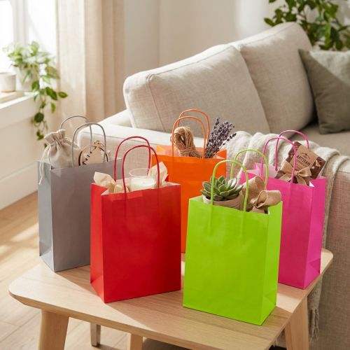 Papiertasche Geschenktasche Papier Farbig 18×22×8cm 30St | Floristik24.de
