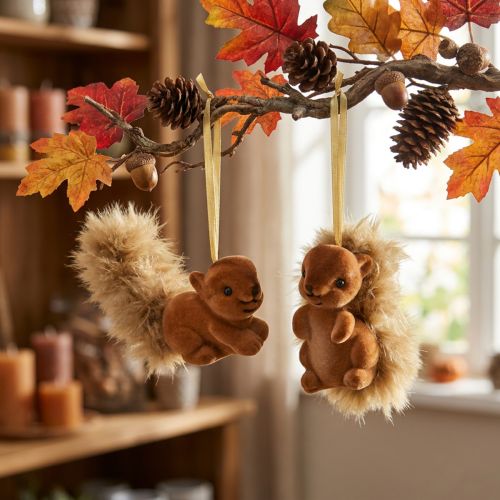 Herbstdeko Dekohänger Eichhörnchen Braun 2-er Set | Floristik24.de