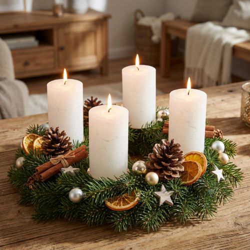 Durchgefärbte Stumpenkerzen Weiß 70x120mm 4er Set für Deko, Hochzeit & Advent | Floristik24.de