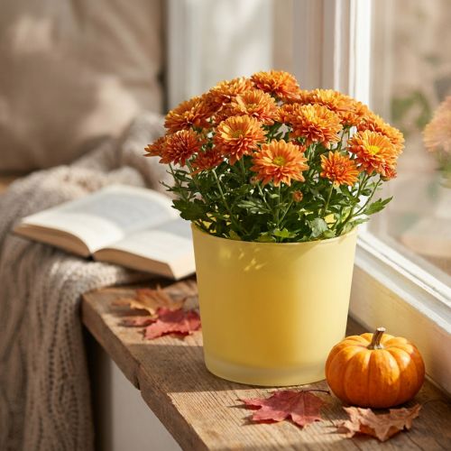 Glas Blumentopf Gelb Pflanztopf Glaskübel Ø14,5cm H12,5cm | Floristik24.de