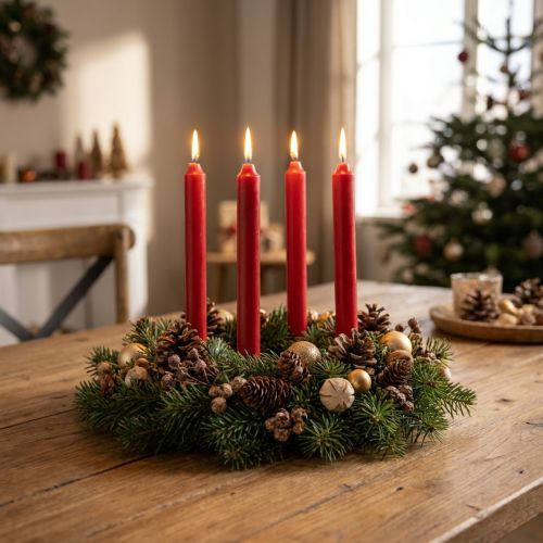 Stabkerzen Rote Kerzen Kerzendeko Weihnachten Ø21/170mm 6 St | Floristik24.de