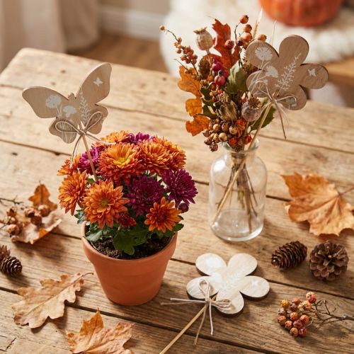 Blumenstecker Holz Schmetterling Deko Blumen 9cm 12 St | Floristik24.de