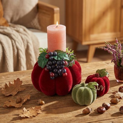 Mini-Kürbis Deko beflockt – Sortiert in Herbstfarben 9,5cm 3 St | Floristik24.de
