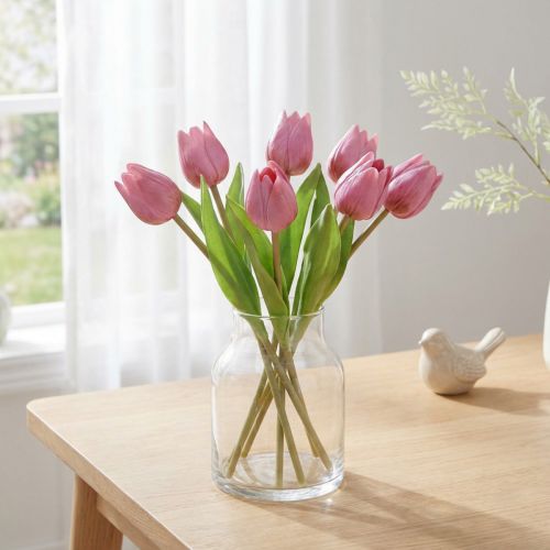 Blumen Deko Tulpen künstlich Kunstblumen Lila 20cm 6 St | Floristik24.de