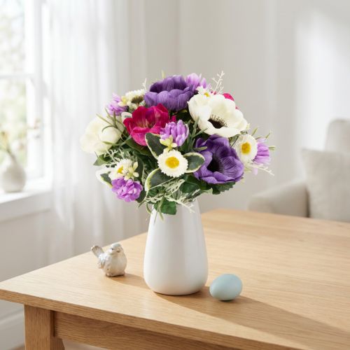 Kunstblumenstrauß Anemone Frühlingsdeko vielseitig im modernen Design 26cm | Floristik24.de