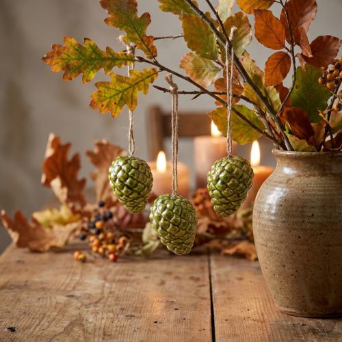 Artikel Zapfen Anhänger Pinienzapfen als Herbstdeko zum Aufhängen 5cm 3St