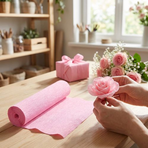 Floristen-Krepppapier Hellpink 50x250cm | Floristik24.de