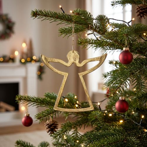 Metallanhänger, Deko-Engel, Adventsdeko Golden 15×16,5cm | Floristik24.de
