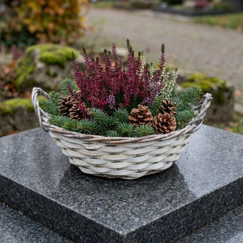 Deko-Korb Weiß Rund Ø29,5cm Shabby Chic Pflanztopf