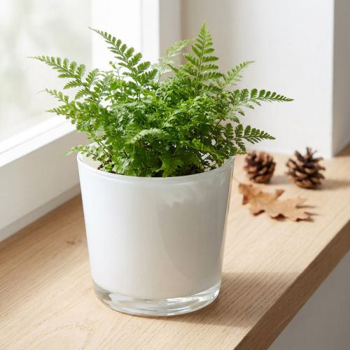 Übertopf aus Glas Weiß Ø11,5cm H11cm