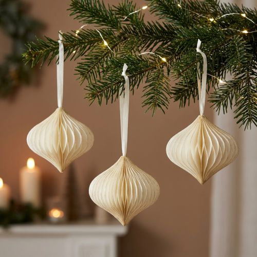 Wabenbälle Wabenkugeln Zwiebel Weiß Gold Ø8cm 4 St | Floristik24.de