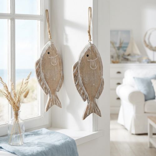 Dekohänger Holzfisch 21cm 2St | Floristik24.de