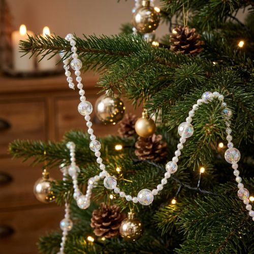 Perlenkette Perlenband Perlengirlande irisierend 270cm × 2St | Floristik24.de