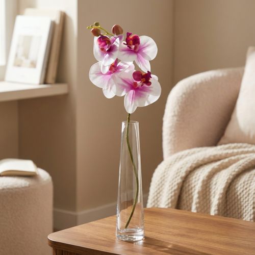 Orchidee Künstliche Phalaenopsis 4 Blüten Weiß Pink 72cm | Floristik24.de