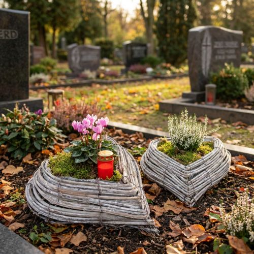 Pflanzherz Rattan Reben in Natur Weiß 13cmx14cm 2St | Floristik24.de