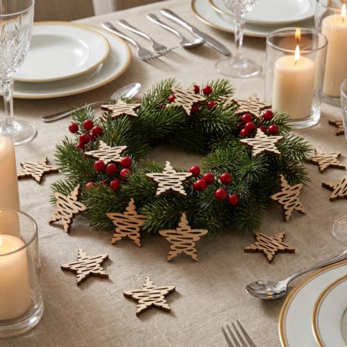 Streudeko Holz Sterne Weihnachten Natur Ø4cm 72 St | Floristik24.de