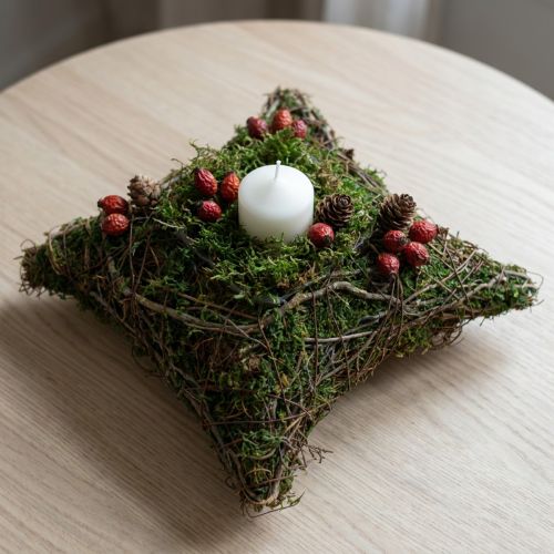 Pflanzkissen Reben Moos Pflanzschale Natur 20×20×6,5cm | Floristik24.de