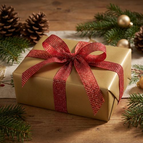Weihnachtsband mit Goldfäden