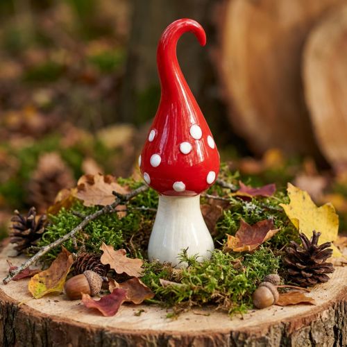 Deko Fliegenpilz Keramik Deko Pilz Rot Weiß Ø6,5cm H21cm | Floristik24.de