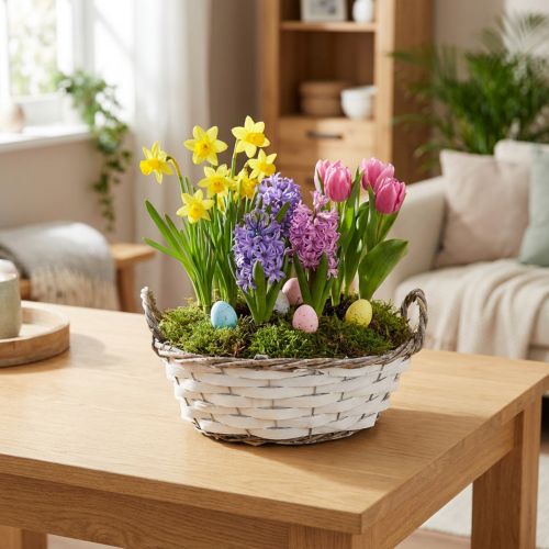 Korb zum Bepflanzen Weiß 25cm mit Henkeln