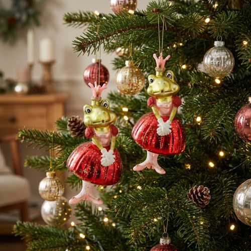 Froschprinzessin, Christbaumschmuck, Märchendeko, Baumanhänger Echtglas H14cm 2St | Floristik24.de