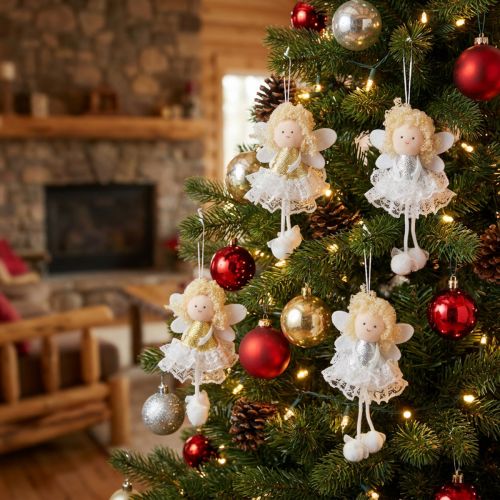 Engel Anhänger Baumschmuck Weihnachtsdeko H13,5cm 4 St | Floristik24.de