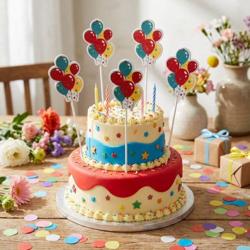 Blumenstecker Strauß Deko Kuchentopper Luftballons Bunt 26cm 15 St | Floristik24.de