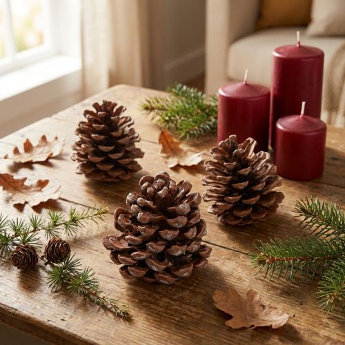 Pinienzapfen Natur 8-9cm 3 St Deko Zapfen