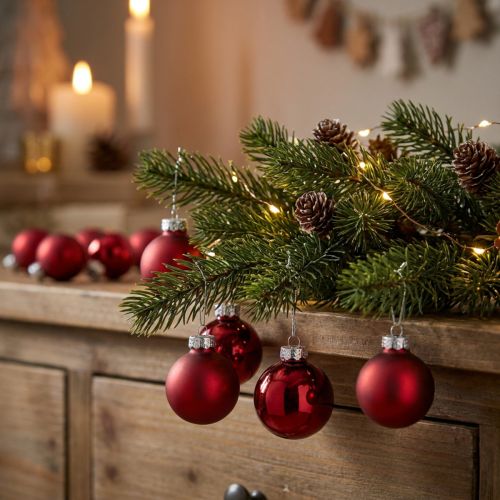 Mini Weihnachtskugeln Rot Glas Matt Glanz Ø3cm 22 St | Floristik24.de