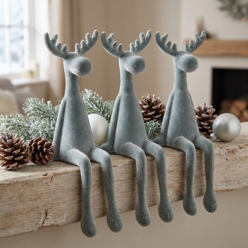 Kantenhocker Elch Deko Kantensitzer H31cm Grau 3 St | Floristik24.de