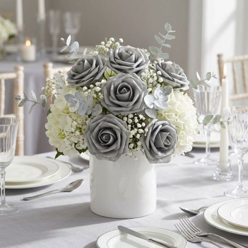 Foam-Rose Ø6cm Grau 27 St | Floristik24.de