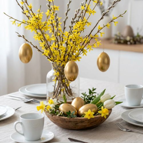 Artikel Gänseeier Golden Ausgeblasene Eier Osterdeko 10 St