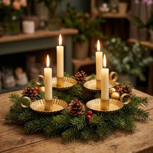 Kerzenständer Metall Gold Ø9,5cm 4 Stück