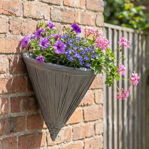 Hängetopf Grau Blumentopf zum Hängen Wandampel 30×17cm | Floristik24.de