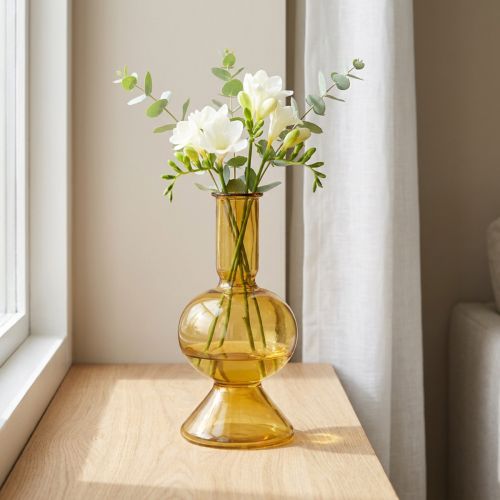 Mini Vase Gelb Glas Ø8cm H16,5cm