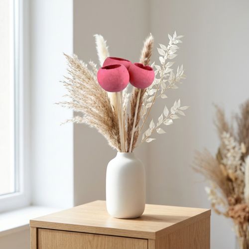 Artikel Trockenblumen Deko Bell Cups am Stiel Pink 42cm 3 St