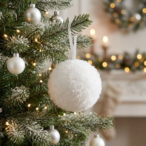 Schneeball Deko Schnee Deko Winterdeko Dekohänger 7,5cm | Floristik24.de