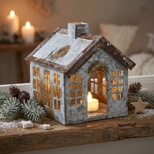 Lichthaus Teelichthalter Metall Teelichthaus H14,5cm | Floristik24.de