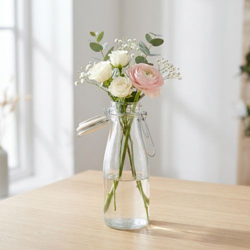 Flaschen Deko Glas mit Verschluss Klar Ø7cm 20,5cm | Floristik24.de