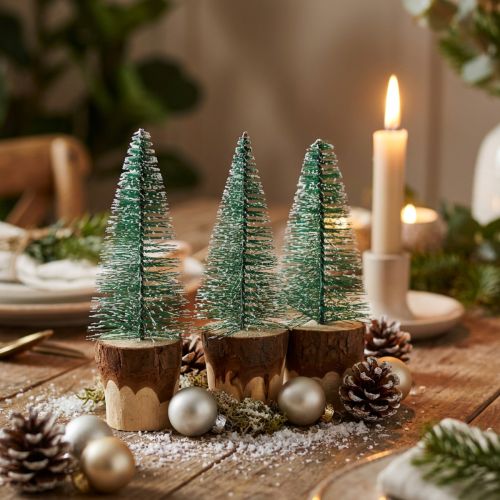Weihnachtsdeko Tannenbaum beschneit 10cm 8St | Floristik24.de