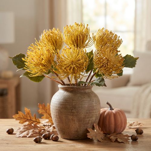 Künstliche Protea Leucospermum Gelb 30cm 6 St
