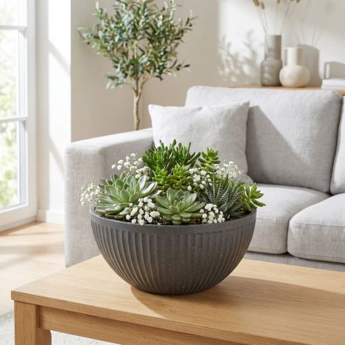 Pflanzkübel Kunststoff Anthrazit Ø30cm