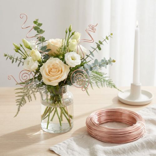 Artikel Aludraht 2mm, 60m, 500g Rosegold - Biegsamer Schmuckdraht zum Basteln, Dekorieren und Floristikbedarf