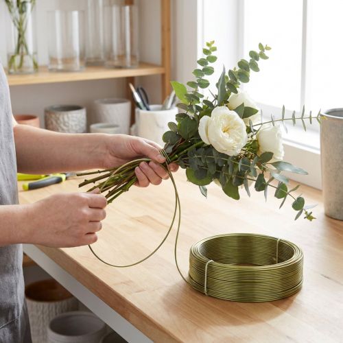 Aluminiumdraht Olive 2mm 500g - Flexibel und Formbar für DIY Projekte, Basteln und Floristik | Floristik24.de