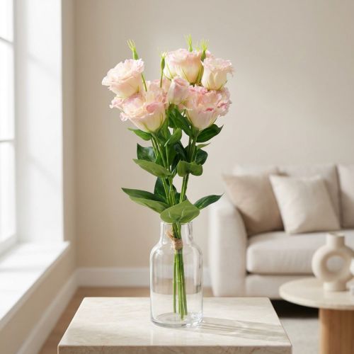 Kunstblumen Eustoma Lisianthus Rosa Creme 52cm 5 St | Floristik24.de